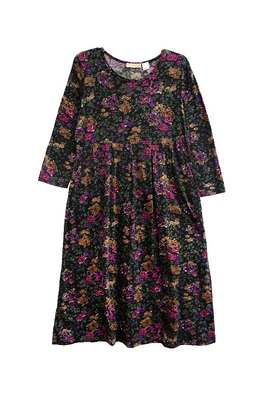 Discover Promotions La Cera Cotton Knit Jersey Floral Printed Dress