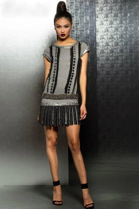 Playful Fashion Offers Jovani M145 Fringe Short Dress Cocktail