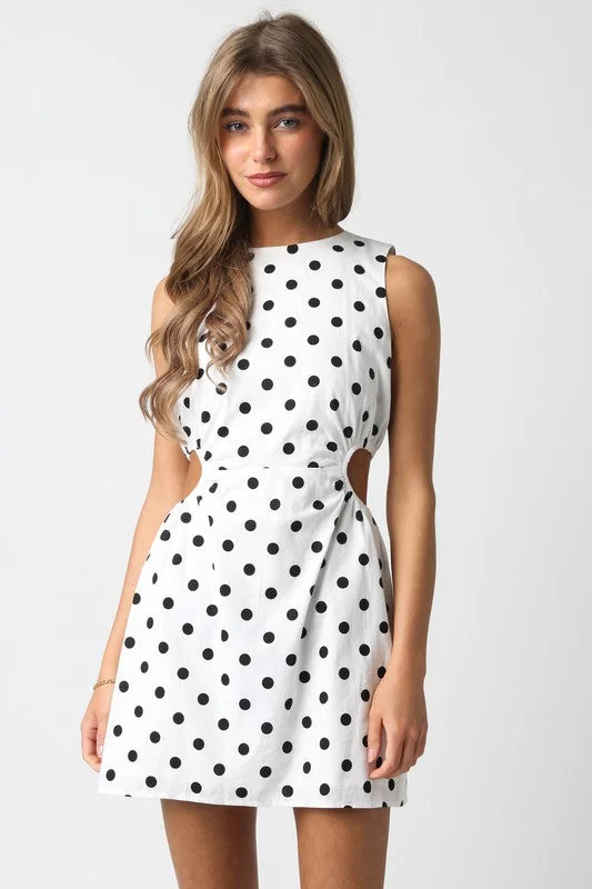 Sophisticated Style Offers X Marks The Spot Polka Dot Mini Dress