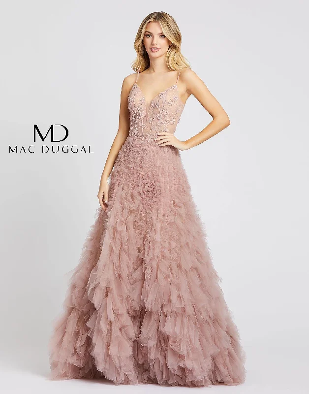 Flirty Fashion Discounts Mac Duggal 20193 Prom Long Spaghetti Strap Ball Gown