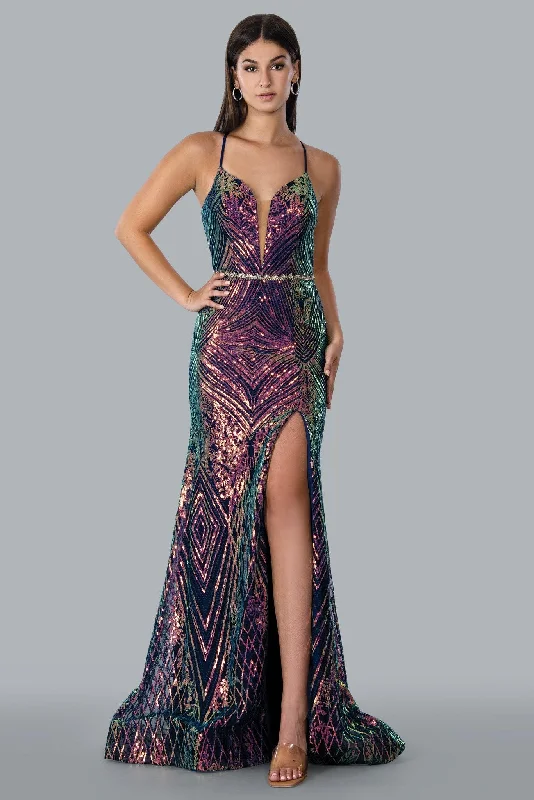 Fashion Frontiers Stella Couture 23131 Sexy Sparkling Long Prom Dress