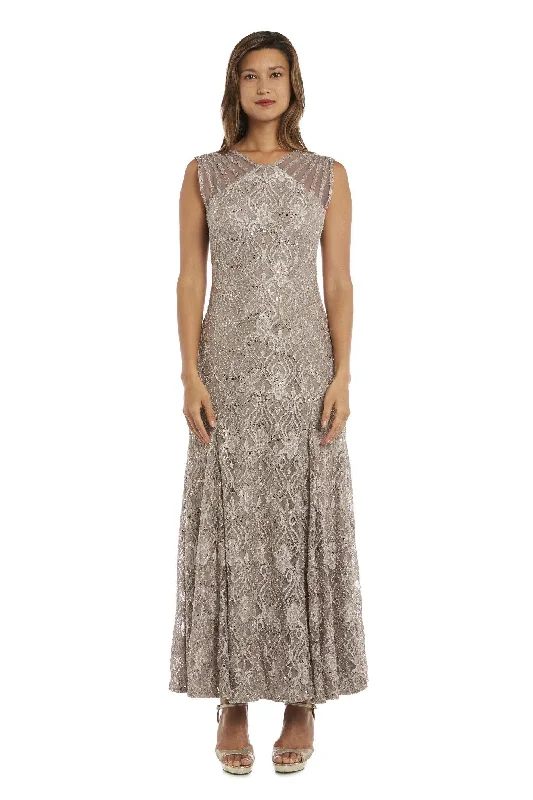 Street Chic Discounts R&M Richards 3198 Long Formal Petite Lace Dress Sale