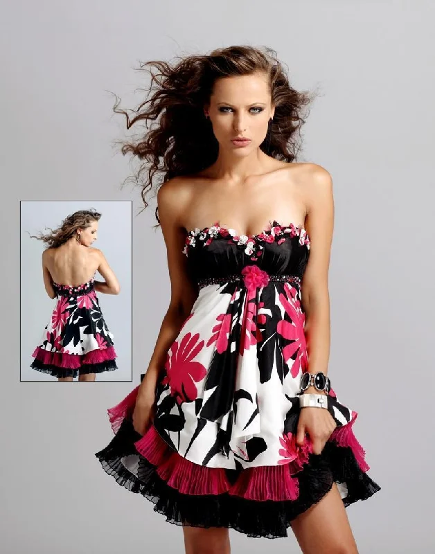 Luxury Fashion Discounts Blush by Alexia Designs - 9033 Strapless Floral Cocktail Dress