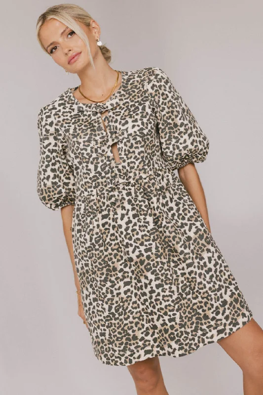 Urban Style Promotions Tori Peplum Mini Dress in Leopard