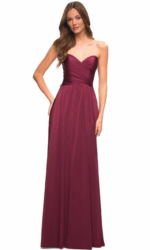 Unbeatable Prices La Femme 30700 - Cross Bodice Gown With Slit