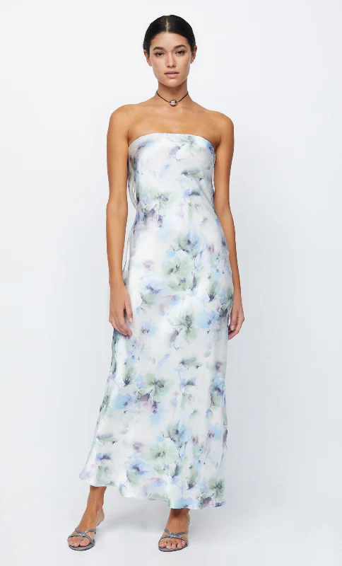 Limited Time Offer MOON DANCE STRAPLESS DRESS - WATERCOLOUR FLORAL