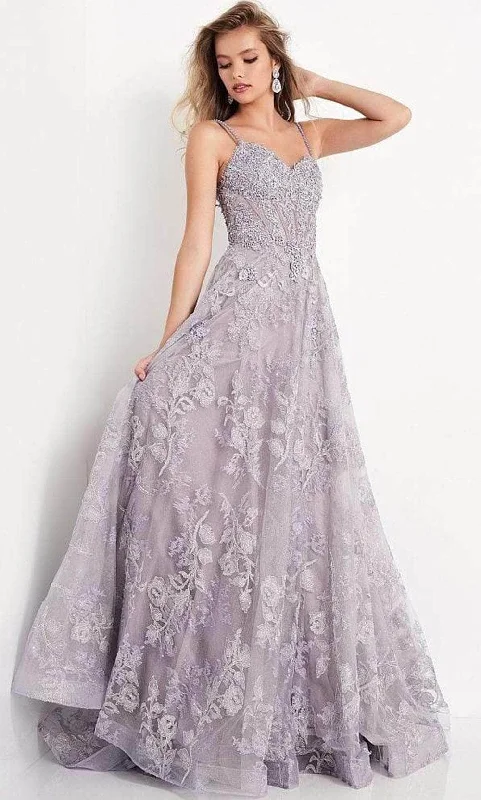 Chic Trends Unveiled JVN by Jovani - Sweetheart Floral Lace Prom Gown JVN06474SC