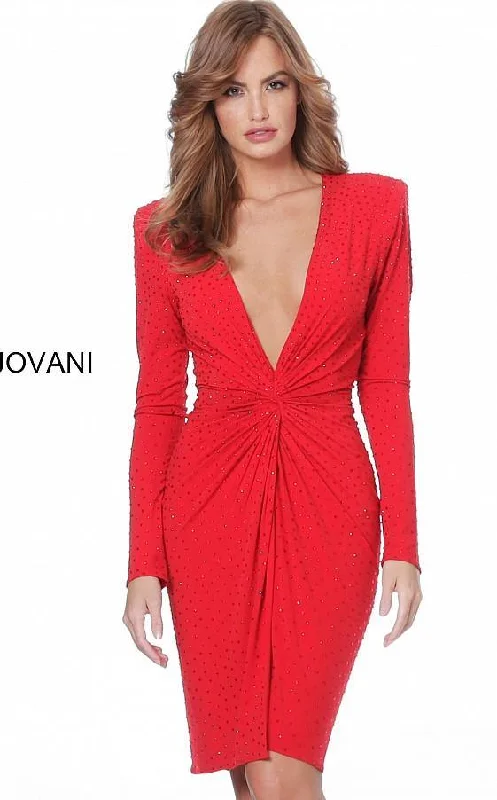 Fashion Sale Jovani 3059 Long Sleeve Cocktail Sexy Dress