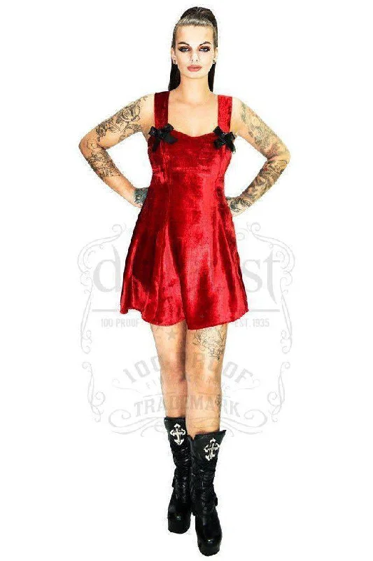 Shop The Hottest Deals Royal Luxury Deep Red Velvet Mini Dress - Felicity