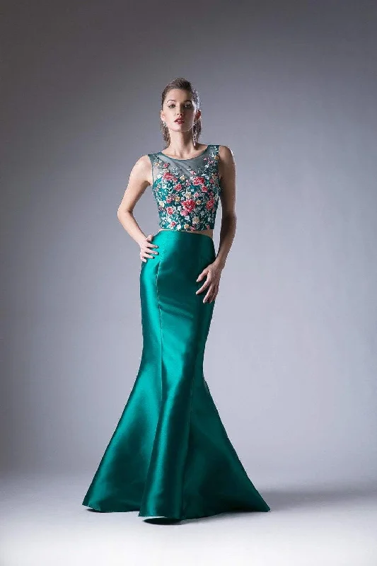 Limited Time Special Offer Cinderella Divine - HW03 Two Piece Floral Appliqued Mermaid Gown