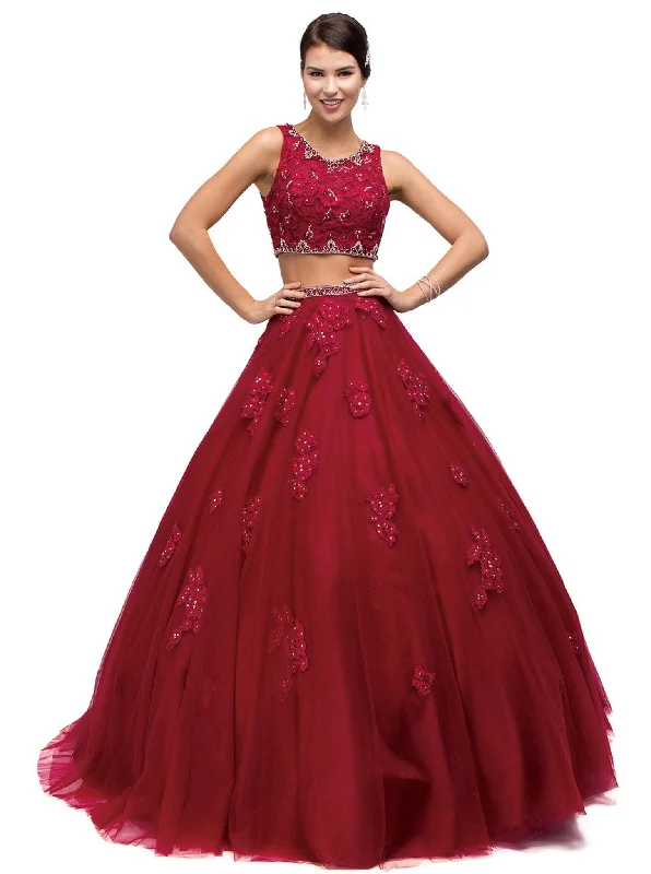 Effortless Style, Endless Impact Dancing Queen - 1155 Two-Piece Sequined Floral Quinceanera Gown