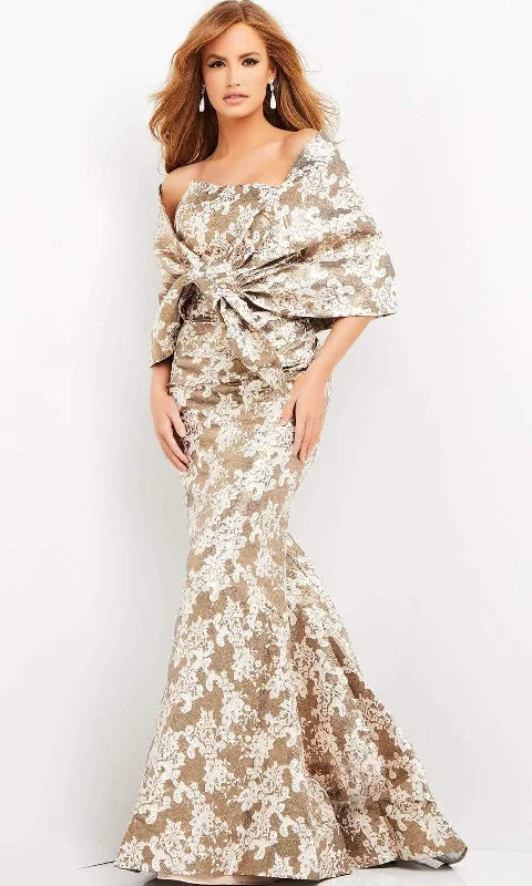 Sleek Style Discounts Jovani - 06760 Shawl Draped Floral Mermaid Dress