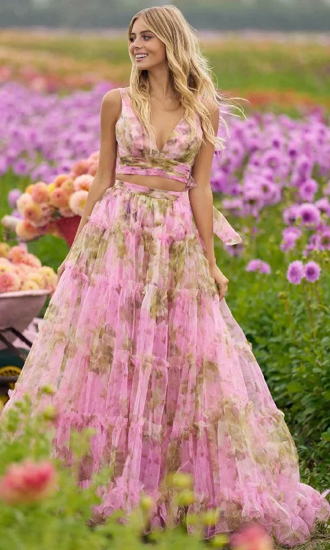 Unleash Your Trend Driven Style Sherri Hill 56342 - Floral Ruffle Gown