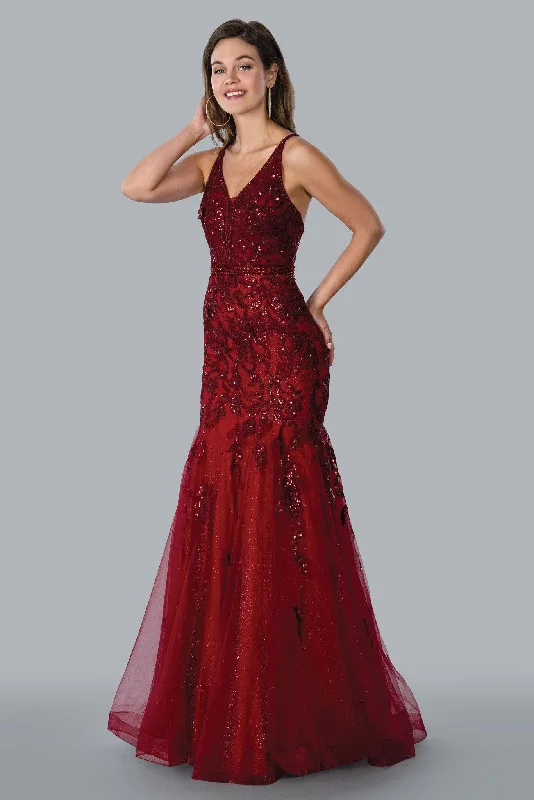 Style Revolution Stella Couture 23142 Spaghetti Strap Long Evening Gown