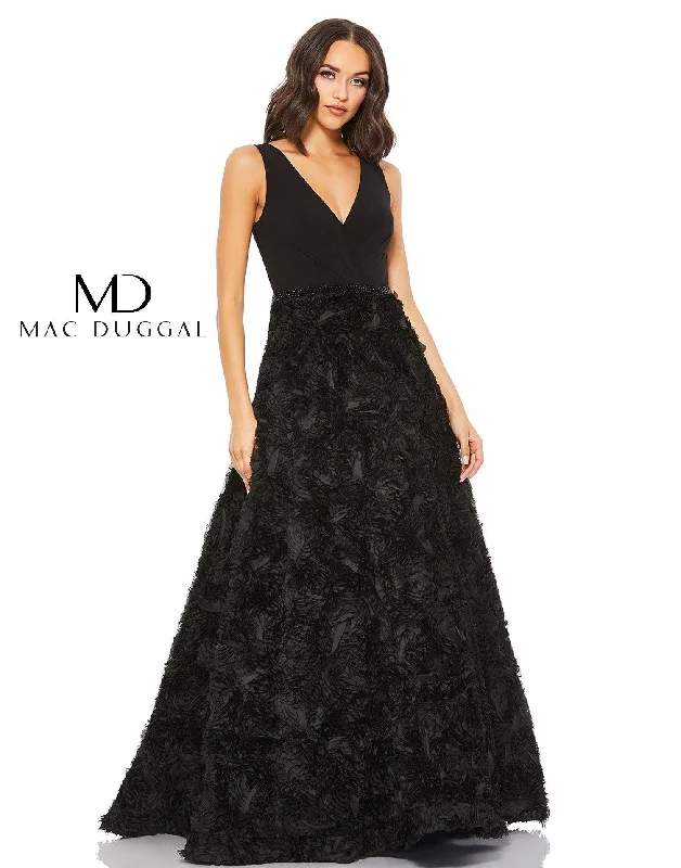 Limited Time Flash Sale Mac Duggal 67212 Long Formal Sleeveless Ruffle Gown