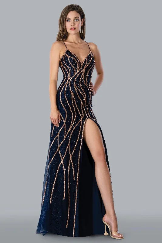 Chic Style, Always In Vogue Stella Couture 23137 Long Sparkling Evening Gown