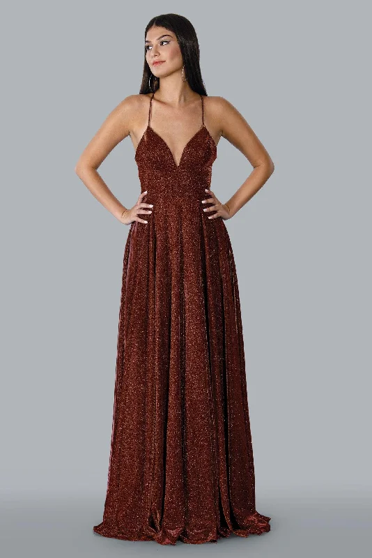 Fashion Forward, Function First Stella Couture 23169 Long Spaghetti Strap Evening Gown