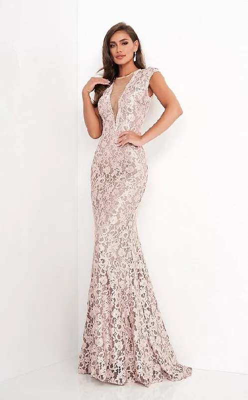 On-Trend Fashion Offers Jovani 8118 Long Mother of the Bride Lace Dress