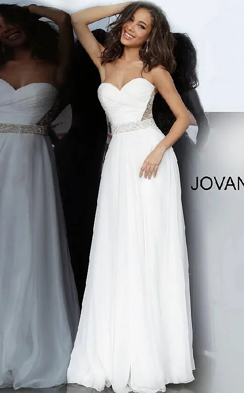 Avant-Garde Style Promotions Jovani 0045 Prom Long Pleated Bodice Strapless Gown