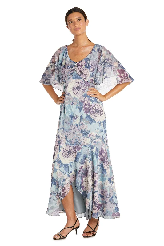 Premium Style Offers R&M Richards 7950 High Low Floral Chiffon Dress Sale