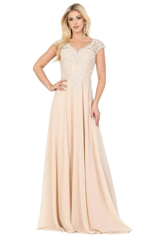 Bid Farewell To The Old Season Dancing Queen - Cap Sleeve Floral Lace Prom Dress 4122