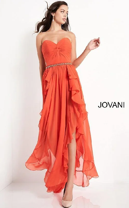 Urban Fashion Jovani 04874 High Low Strapless Prom Chiffon Dress