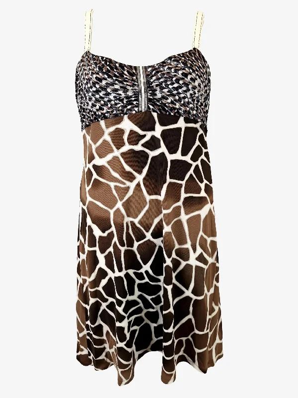 Discover Now Marc Cain Vintage Giraffe Swing Mini Dress Size L