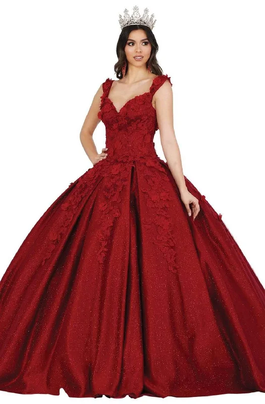 Sleek Style Discounts Dancing Queen - 1501 Floral Appliqued Corset Ballgown