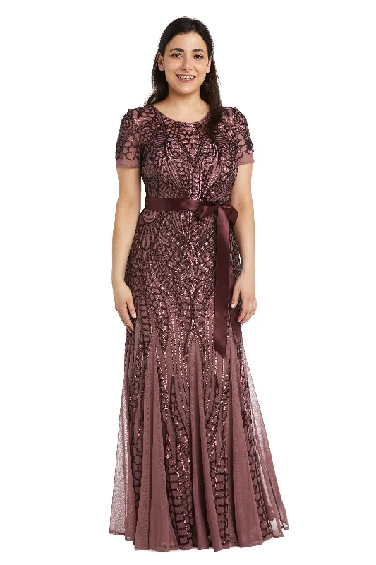 The Latest Fashion Trends R&M Richards 7285P Long Formal Sequins Petite Dress