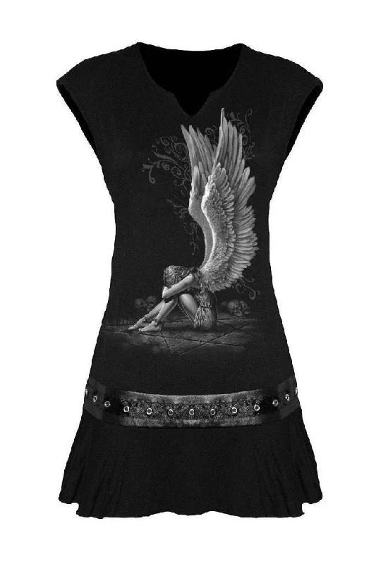 Hot Picks Enslaved Angel - Stud Waist Mini Dress Black