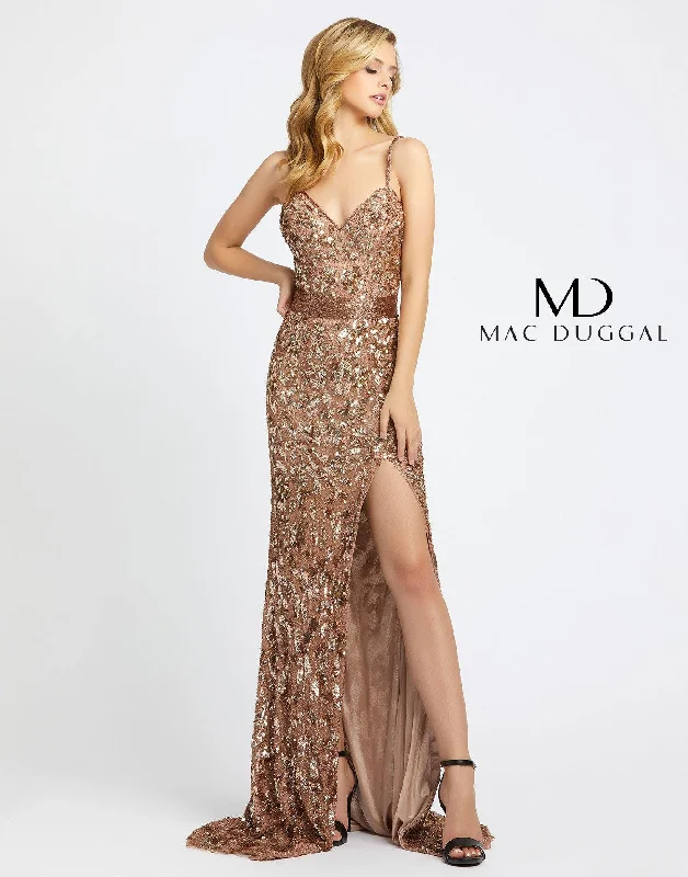 New Season Fashion Preview Sale Mac Duggal 4691 Long Spaghetti Strap Formal Dress