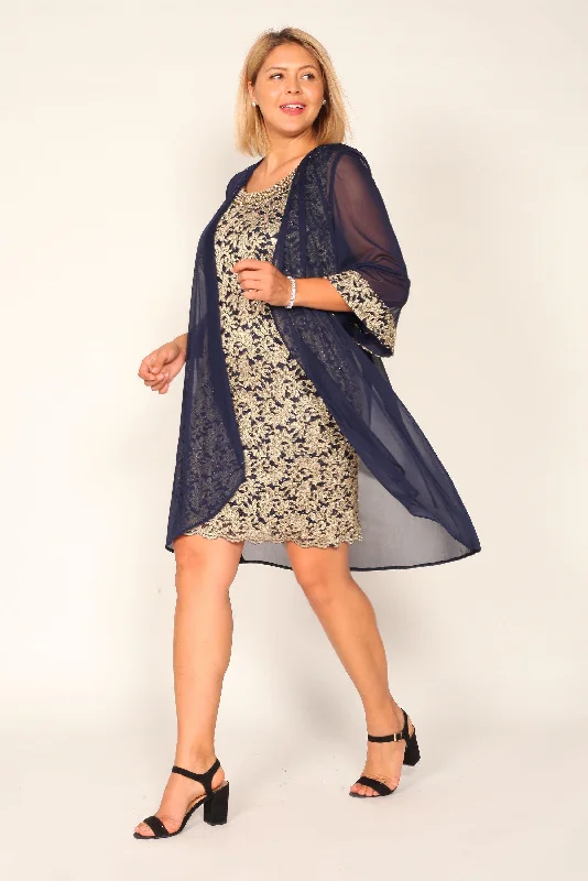 Trend Alert R&M Richards 7312P Short Petite Chiffon Jacket Dress