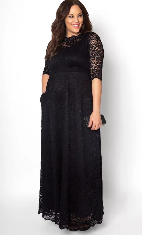 Seasonal Picks Kiyonna Long Plus Size Lace Dress Sale