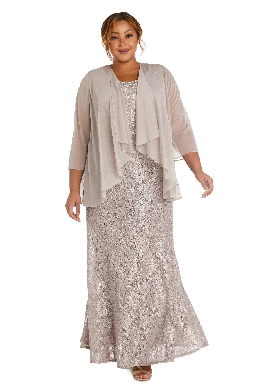 Contemporary Fashion Sale R&M Richards 2552W Long Plus Size Beaded Jacket Dress