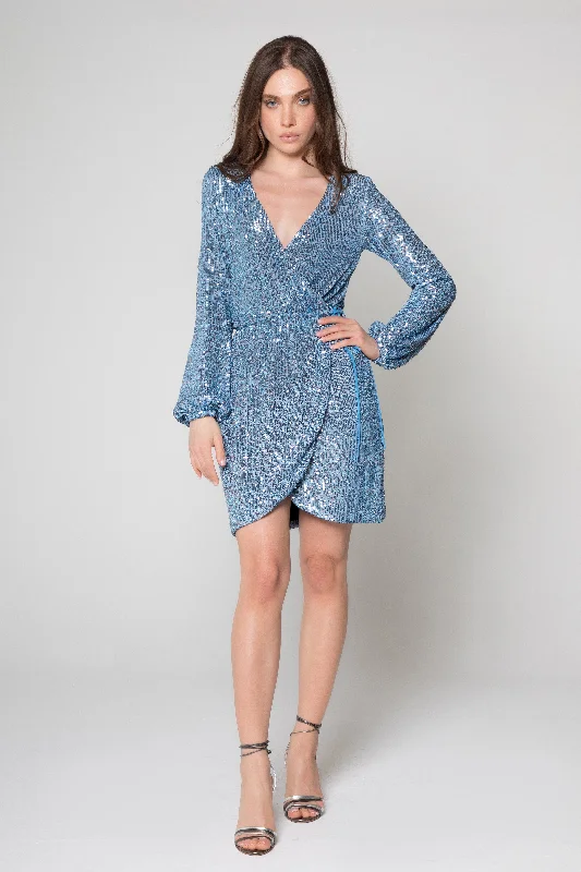 Fashion Sale Sequin Wrap Mini Dress