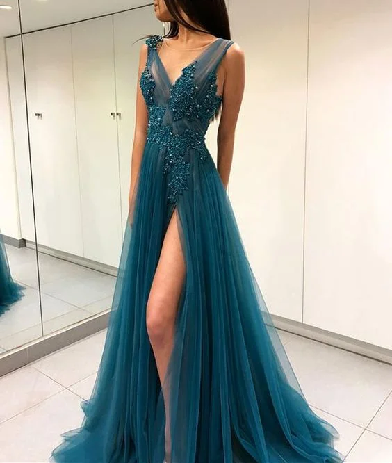 New Season Fashion Preview Sale Fashion V-neck A-line Long Prom Dress Semi Formal Dresses Wedding Party Dress  cg794