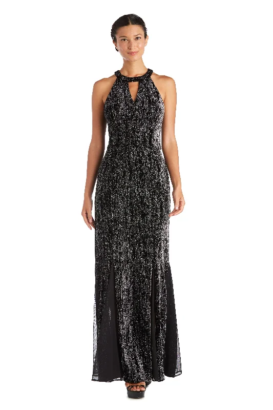 Trendy Pulse Nightway Long Formal Glitter Velvet Dress 21996