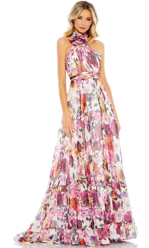 Limited Time Mac Duggal 68108 - Floral Printed A-line Gown