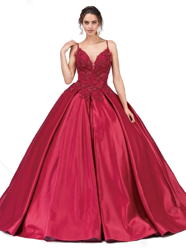 Stylish Statements Dancing Queen - 1339 Beaded Floral Appliqued Sleek Ballgown