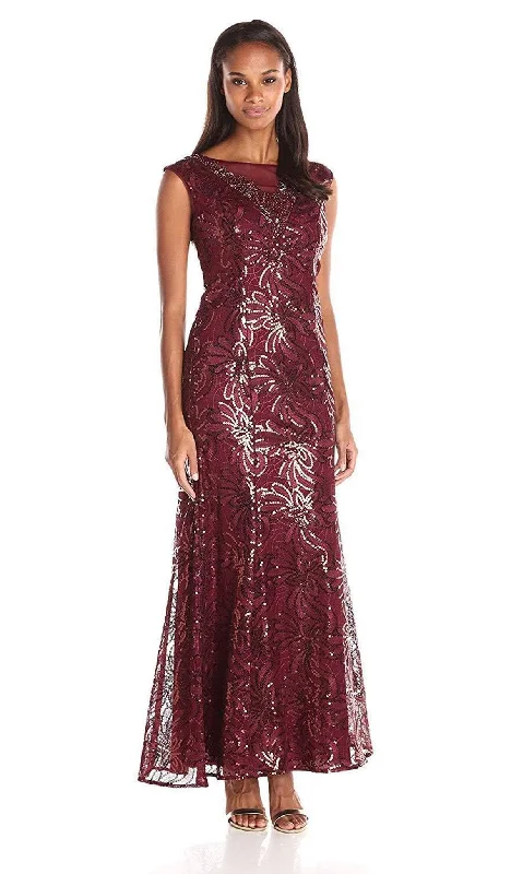 High-End Style Discounts Ignite Evenings - 3399 Cap Sleeve Floral Sequined Mermaid Gown