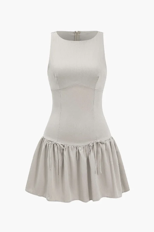 Comfort Meets Fashion Bow Detail Sleeveless Mini Dress