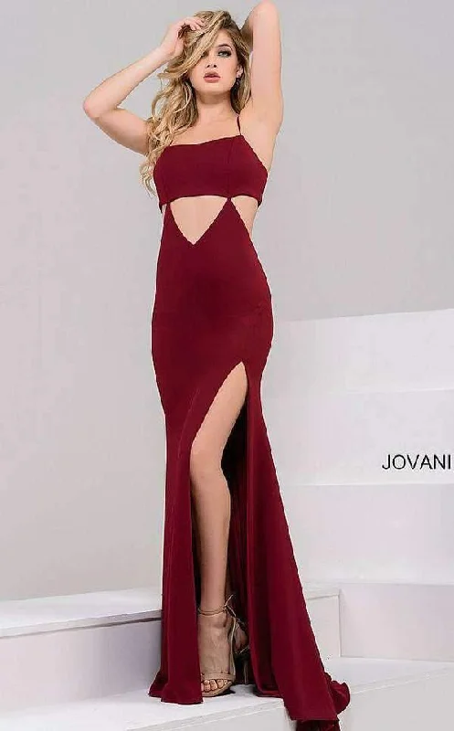 Sophisticated Fashion Jovani 48075 Formal High Slit Long Prom Dress JP