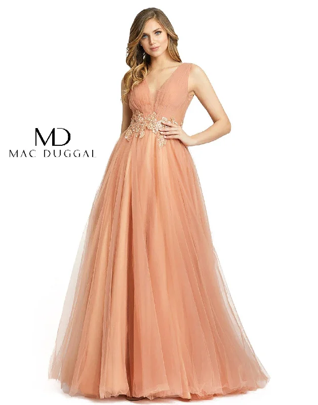 Contemporary Casual Deals Mac Duggal 20225 Prom Long Sleeveless Beaded Dress