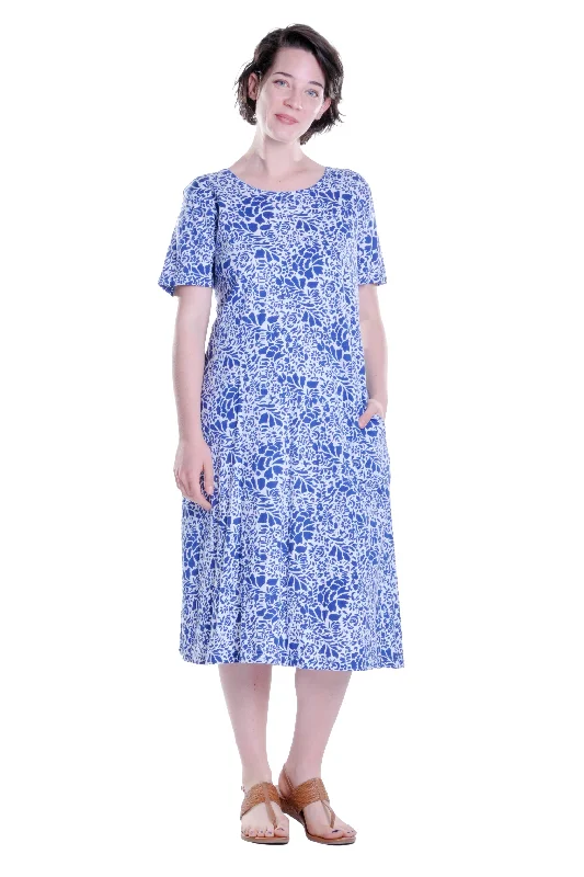 Flirty Fashion Discounts La Cera Cotton Jersey Knit Floral A-Line Dress