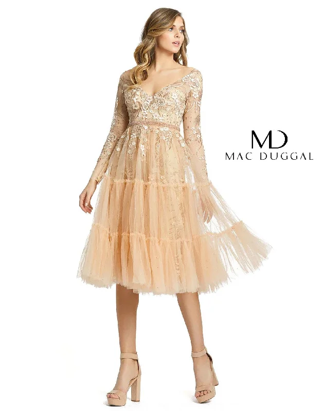 Top Deals Mac Duggal 67547 Short Long Sleeve Cocktail Dress