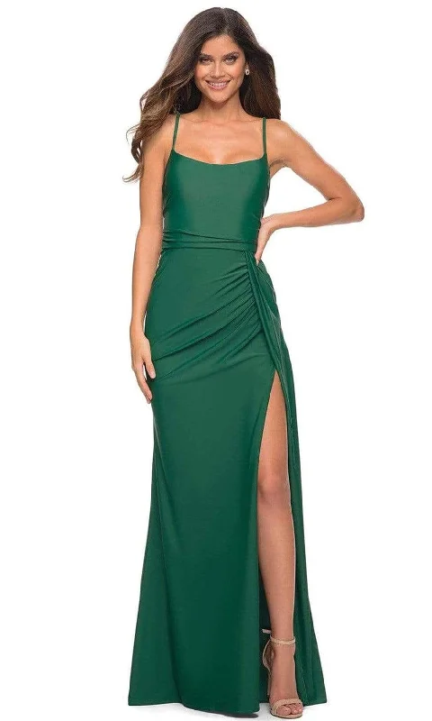 Shop Sale Items La Femme - 30610 Scoop Neck Slit Long Gown