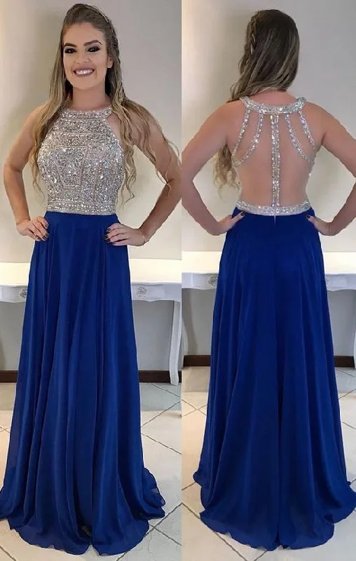 Limited Time Special Offer Royal Blue Long Prom Dress With Beading Custom-made School Dance Dress Fashion Wedding Party Dress cg3757