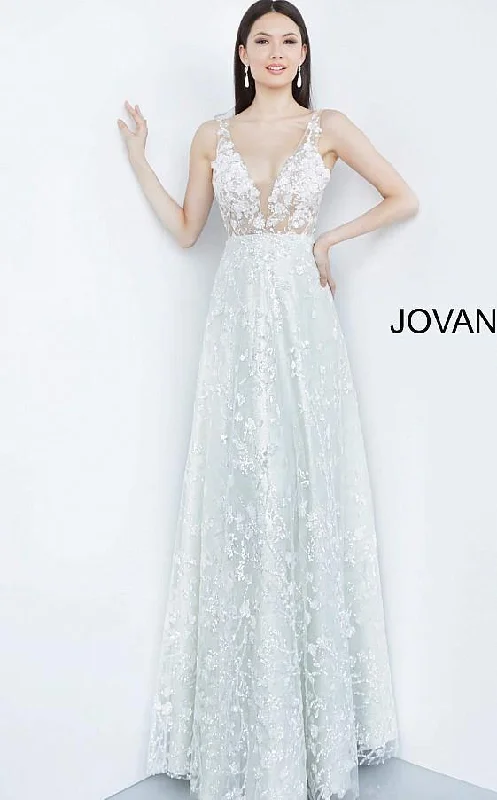 Affordable Trendy Fashion Jovani 03462 Prom Long Sleeveless Sheer Bodice Gown