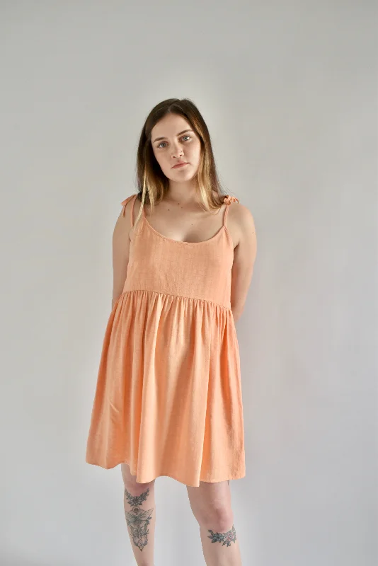 Budget-Friendly Fashion Edith Mini Dress in Peach Cupro *ONLY FOUR LEFT!!!*