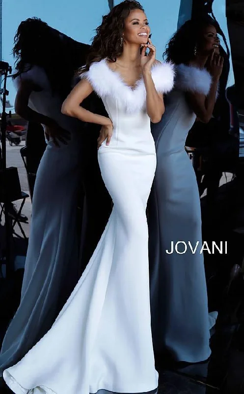 Affordable Luxury Fashion Jovani 63884 Long Off Shoulder Evening Mermaid Gown